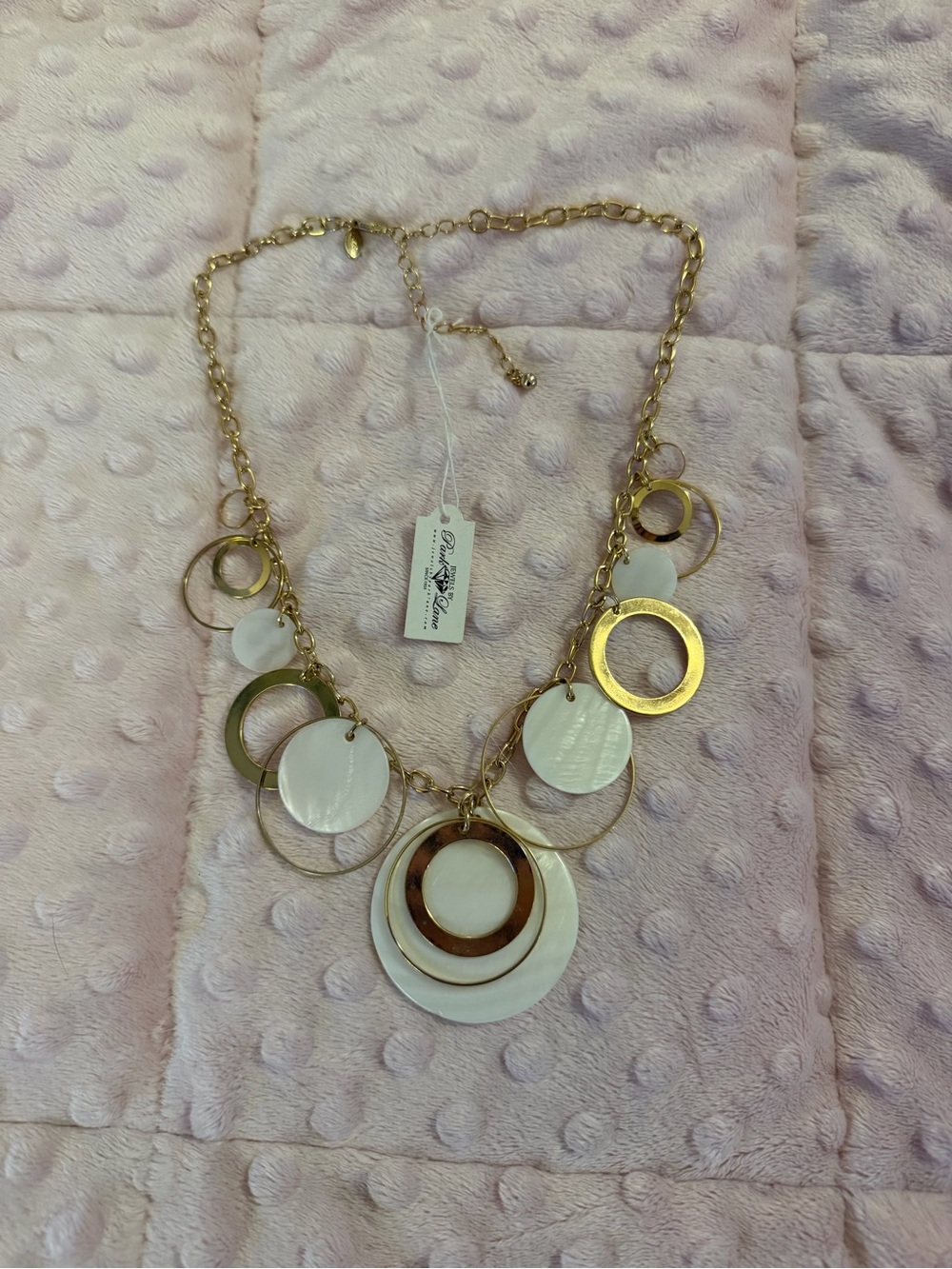Vintage Park Lane Gold and Mother of Pearl Statement Necklace